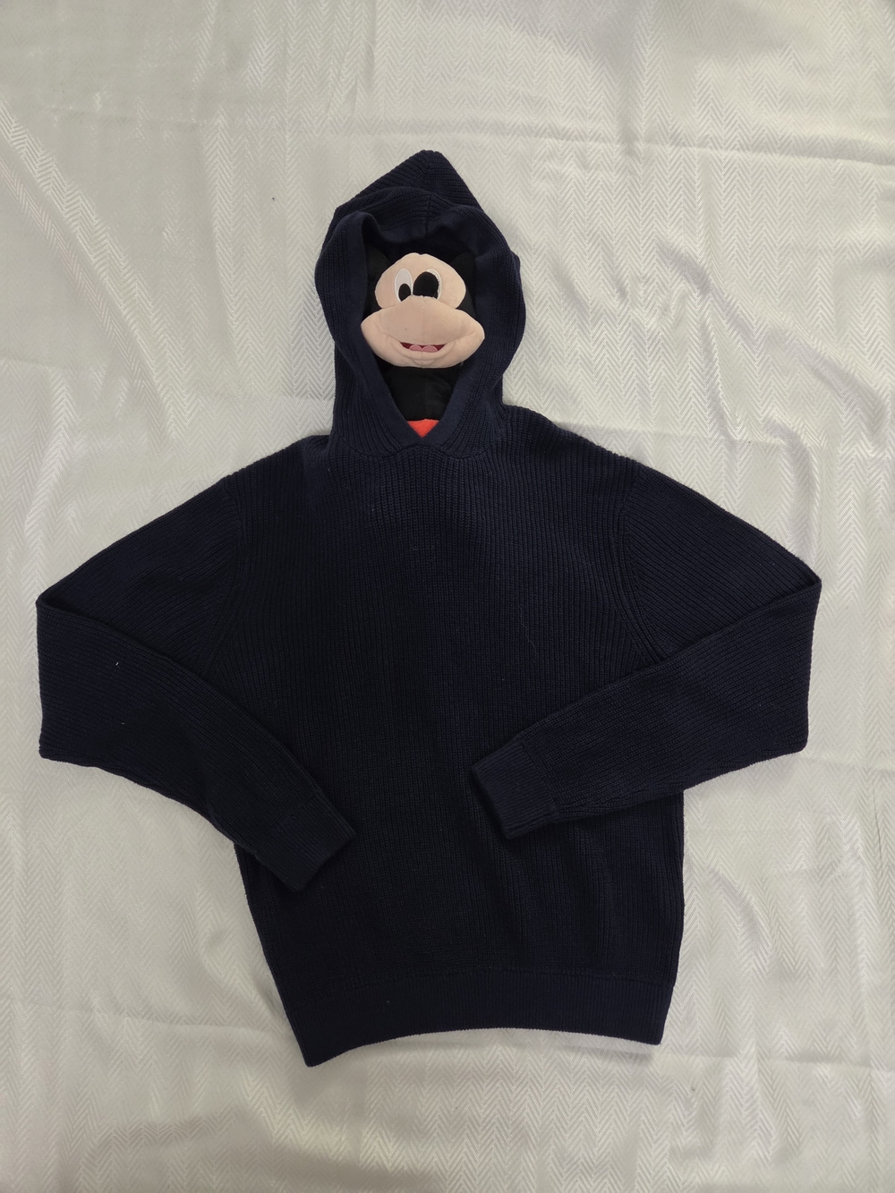Men's Navy Hooded Knit Sweater